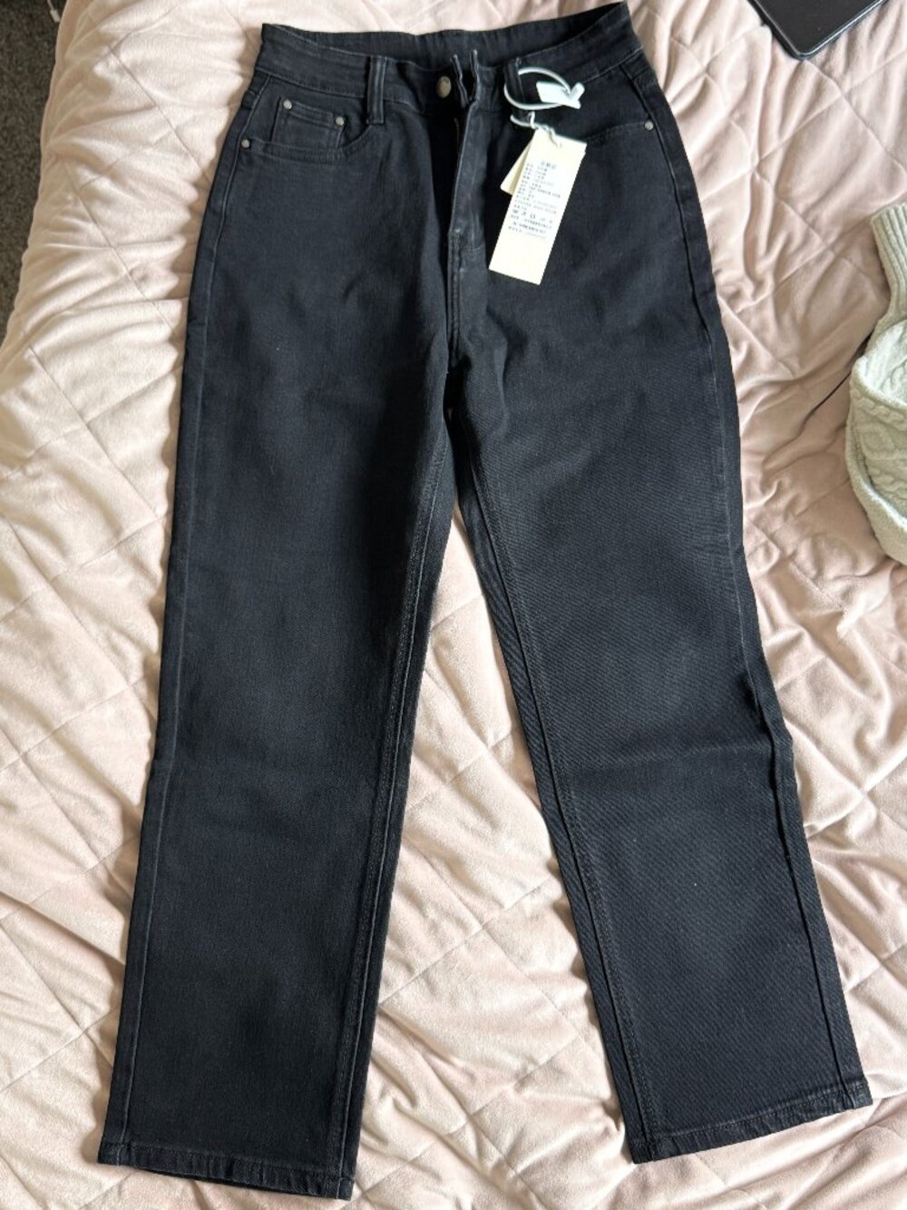 Black Cropped Straight Leg Jeans Size 27 New